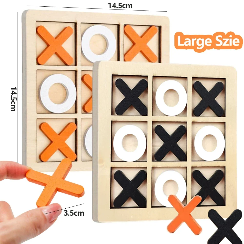 Board Game With Questions - Ahşap XO Tic Tac Toe Oyunu